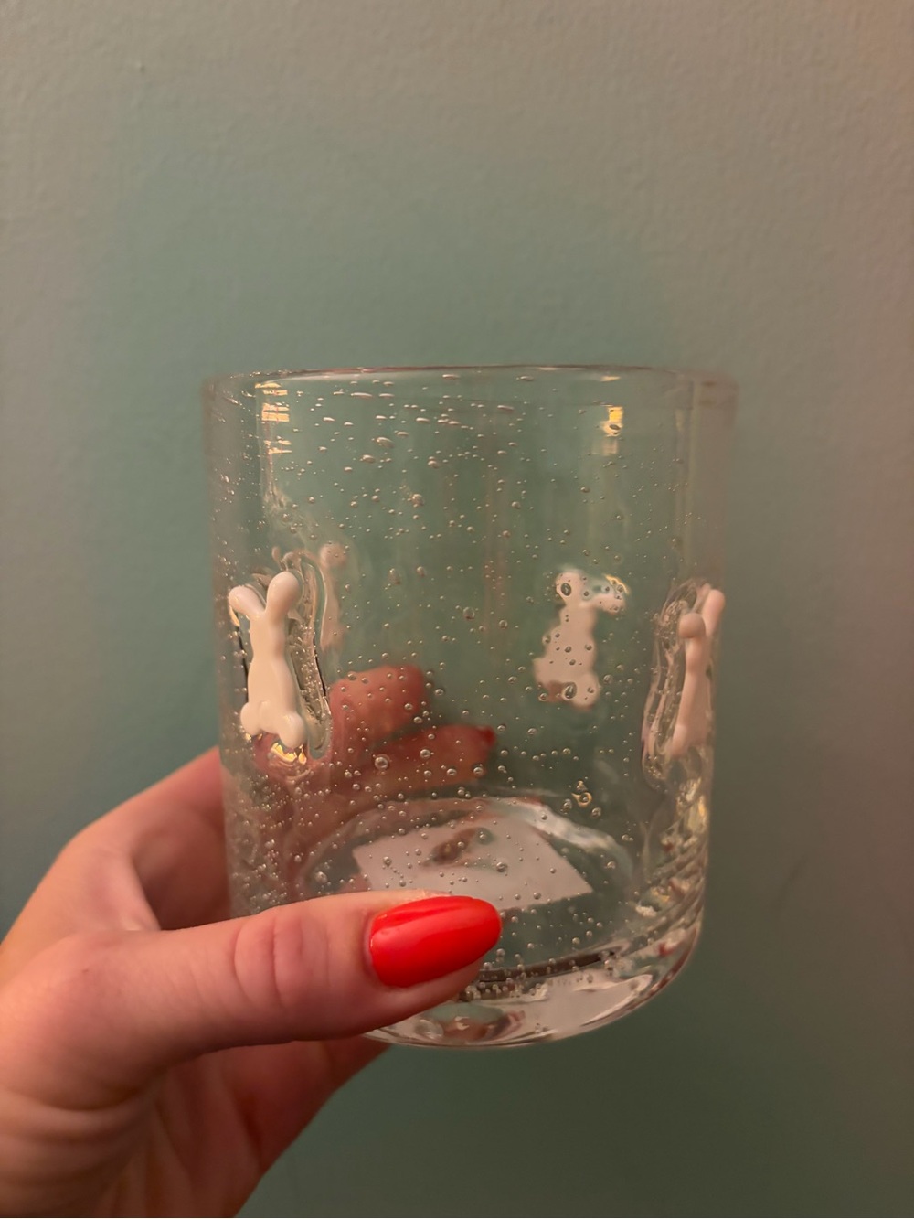 Icon Glass Tumbler with White Bunnies